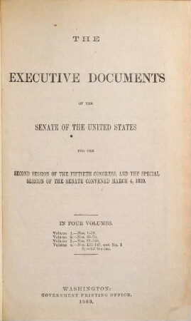 Senate documents. [400.] 1888/89, Vol. 1 = Congress 50, Sess. 2