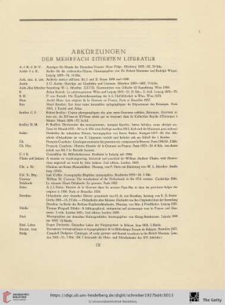 Abkürzungen der mehrfach zitierten Literatur