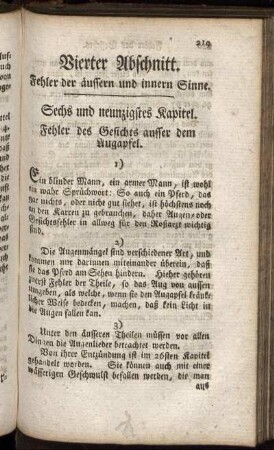 Vierter Abschnitt. Fehler der äussern und innern Sinne