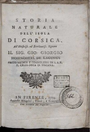 Storia Naturale Dell'Isola Di Corsica