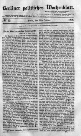 No 42, 20. October 1838