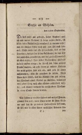 Sophie an Wilhelm. den 12ten September