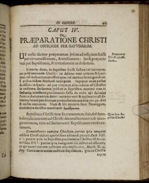 Caput IV. De Præparatione Christi Ad Officium Per Baptismum.
