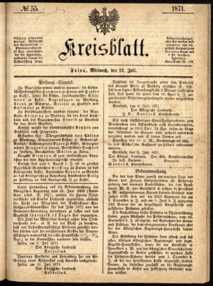 Ausgabe vom Mittwoch, den 12. Juli 1871.