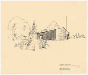 Siedlung Hinrichssegen, Bruckmühl Friedhof: Perspektivische Ansicht der Friedhofskapelle