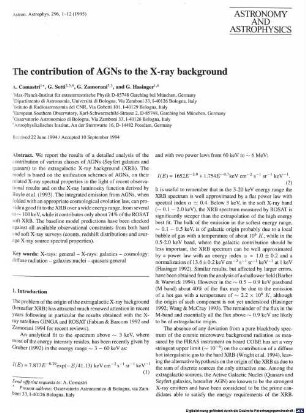The contribution of AGNs to the X-ray background