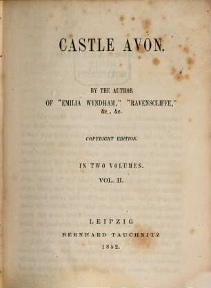 Castle Avon : in 2 vols.. 2