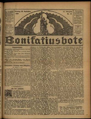 Erste Ausgabe vom Sonntag, den 26. September 1926.