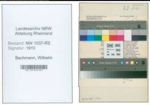 Entnazifizierung Wilhelm Bachmann , geb. 11.10.1890 (Lehrer)