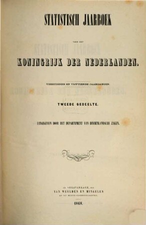 Statistisch jaarboek voor het Koningrijk der Nederlanden. 14/15,2. 1868