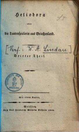 Heliodora oder die Lautenspielerin aus Griechenland, 3