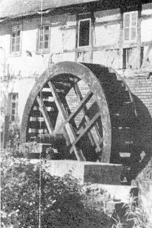 Oßling-Skaska. Mühle, Wasserrad, aus: Kamenzer Kulturspiegel, 1958