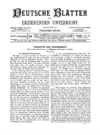 Lernschule oder Arbeitsschule? : (Fortsetzung)