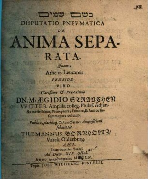 Disp. pneumat. de anima separata