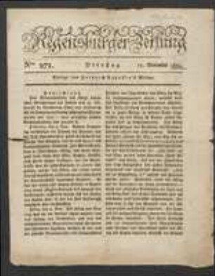 Sitzungsbericht [in: Regensburger Zeitung, Nr.271, S.1094]