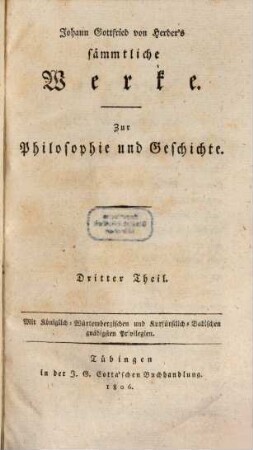 Ideen zur Geschichte der Menschheit, 1. 1784