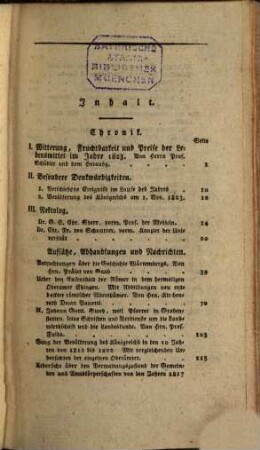 Württembergische Jahrbücher für vaterländische Geschichte, Geographie, Statistik und Topographie, 1824