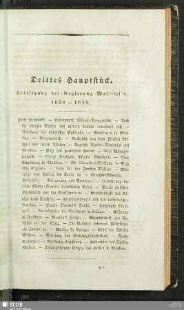 Drittes Hautstück. Fortsetzung der Regierung Wassilji's. 1608 - 1610