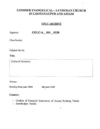 Challan & Financial Statements
