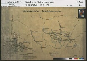 Westsächsisches Steinkohlenrevier mit Grubenfeldern, Schächten, Kraftwerken, Kokereien und Brikettfabriken