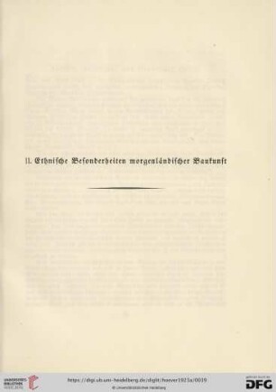 II. Ethnische Besonderheiten morgenländischer Baukunst