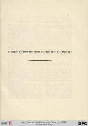 II. Ethnische Besonderheiten morgenländischer Baukunst