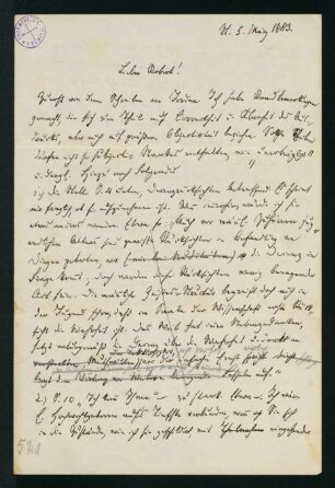 Brief vom 5. März 1883
