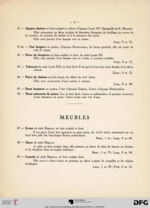 Meubles (Nr. 87-128)