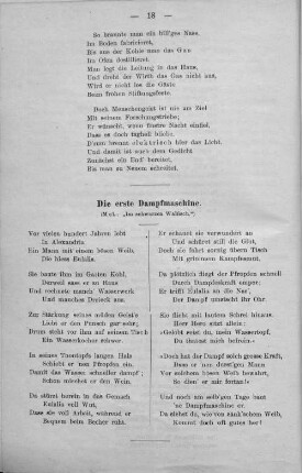 Die erste Dampfmaschine.