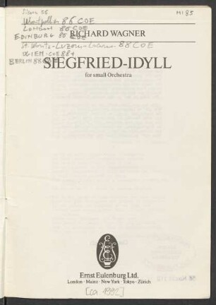 Siegfried-Idyll : for small orchestra