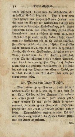 87. Potage von jungen Tauben