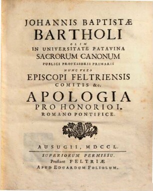 Apologia pro Honorio I. Romano Pontifice