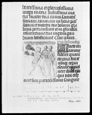 Stundenbuch, ad usum Romanum — Die drei Toten, Folio 31verso