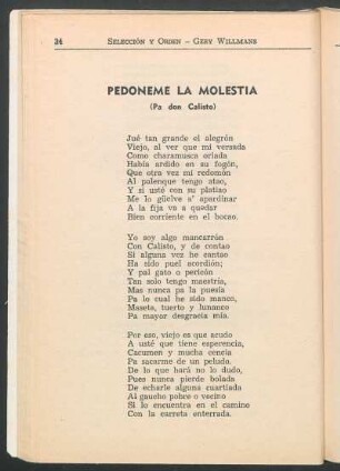 Perdoneme la molestia : (Pa don Calisto)