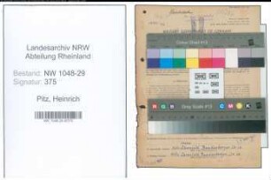 Entnazifizierung Heinrich Pitz , geb. 07.05.1899 (Beamter)