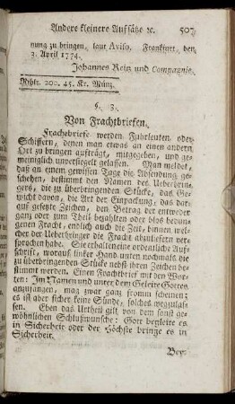 § 3. Von Frachtbriefen.