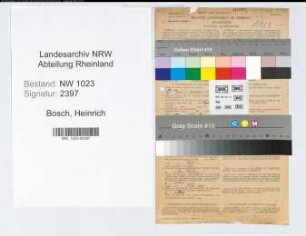 Entnazifizierung Heinrich Bosch , geb. 07.11.1903 (Landwirt)