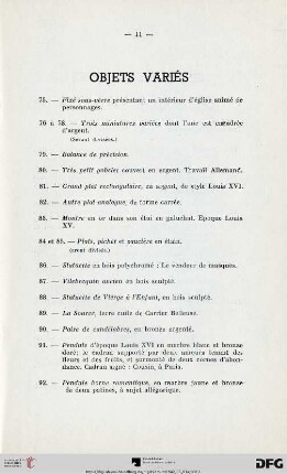 Objets variés (Nr. 75-92)