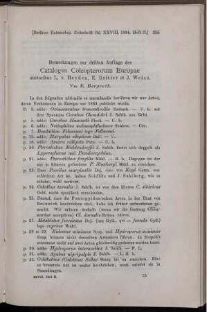 Catalogus Coleopterorum Europae