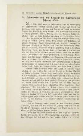 54. Friedensfeier nach dem Abschlusse des Hubertusburger Friedens (1763)
