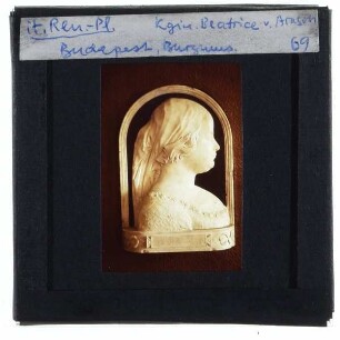 Romano, Relief Königin Beatrix von Aragon,Romano, Porträt von Beatrix von Aragon und Matthias Corvinus (Reliefpaar)