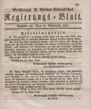 Nr. 19 : 10. September 1833