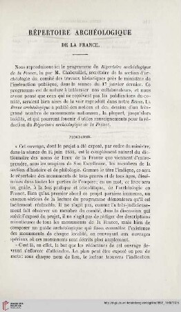 Répertoire archéologique de la France