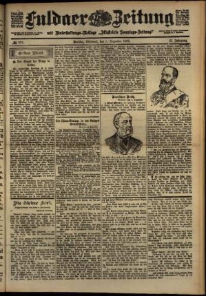 Erste Ausgabe vom Mittwoch, den 05. Dezember 1900.