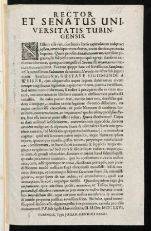 Rector Et Senatus Universitatis Tubingensis