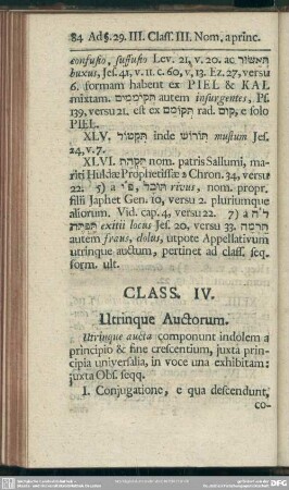 Class. IV. Utrinque Auctorum