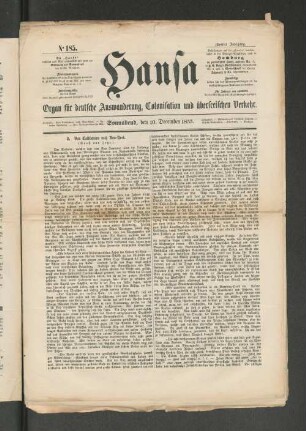 No. 185. Sonnabend, den 10. December 1853.