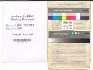 Entnazifizierung Leonard Kuepper , geb. 04.01.1893 (Post)