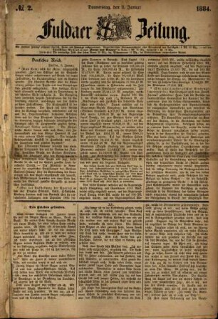 Ausgabe vom Donnerstag, den 03. Januar 1884.