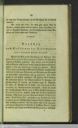 Dresden nach Einführung der Reformation unter Churfürst Johann Georg III.